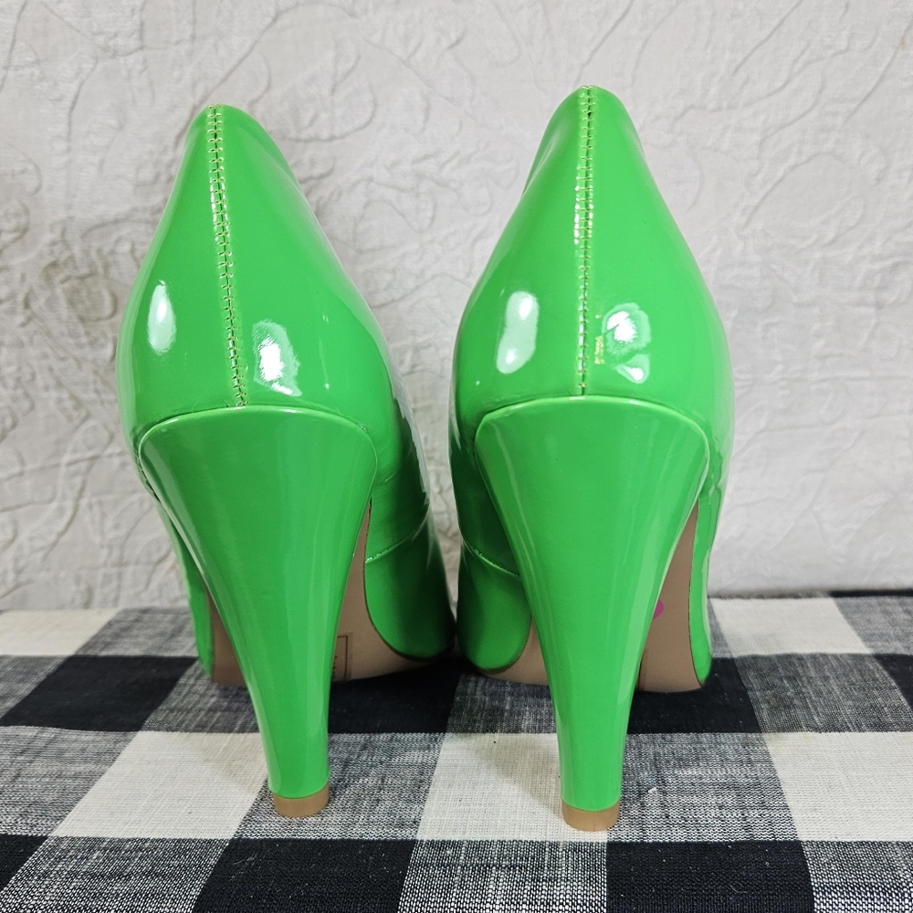 Heart Soul Neon Green Gizelle Style Pumps - Picture 3 of 11